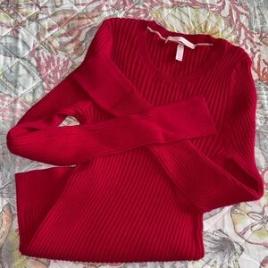 Victoria's Secret Red Ribbed Crew Neck Sweater